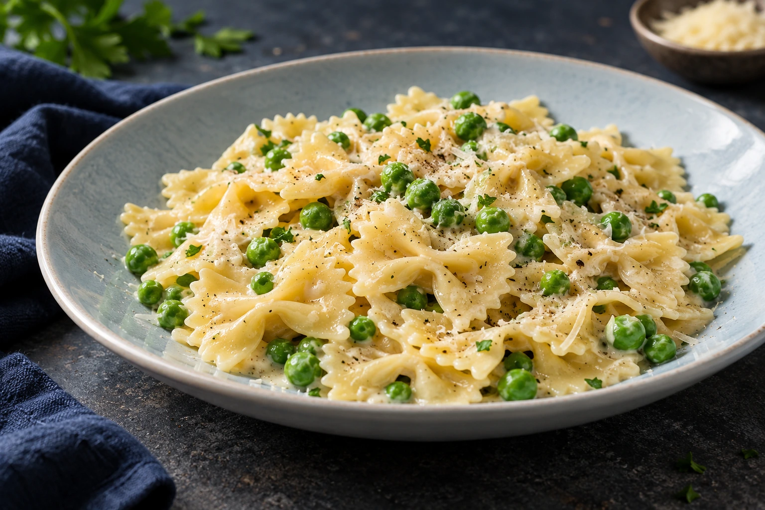 Cooked Farfalle serving inspiration